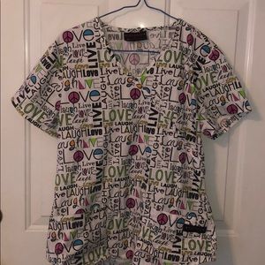 Live Laugh Love Scrub Top